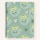 Mooie Matcha Latte Pastelgroene Spiraal Notebook Notitieboek (Voorkant)