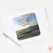 MOOIE MATTHEÜS 11:28 SCRIPTUUR VERS VIERKANTE STICKER (Envelop)