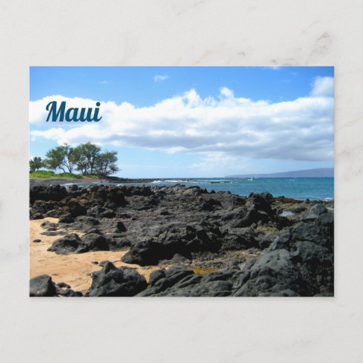 Mooie Maui Beach met Black Rocks Briefkaart (Voorkant)