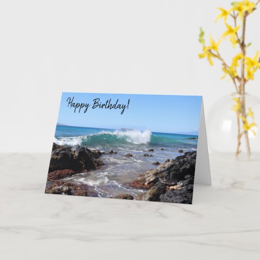 Mooie Maui verjaardag Kaart (Gele Bloem)