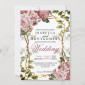 Mooie Mauve Floral bruiloft Kaart (Voorkant)
