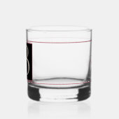 Mooie Mauve Floral Versierd Zwart Monogram B Whisky Glas (Links)