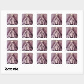 Mooie mauve jurk vierkante sticker (Vel)