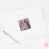 Mooie mauve jurk vierkante sticker (Envelop)