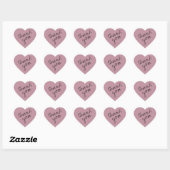 Mooie Mauve - Roze Hart Dank u Sticker (Vel)