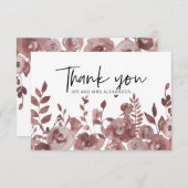 Mooie Mauve Waterverf Blooms Bedankkaart (Voorkant / Achterkant)