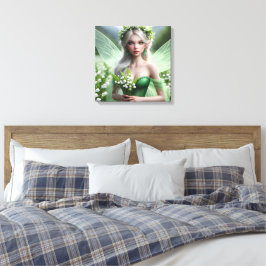Mooie May Fairy in Lelies van de Vallei Canvas Afdruk