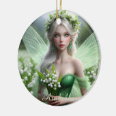 Mooie May Fairy in Lelies van de Vallei Keramisch Ornament (Links)