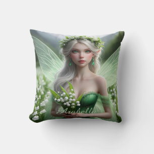 Mooie May Fairy in Lelies van de Vallei Kussen