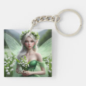 Mooie May Fairy in Lelies van de Vallei Sleutelhanger (Achterkant)