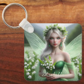 Mooie May Fairy in Lelies van de Vallei Sleutelhanger (Voorkant)