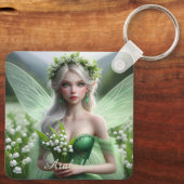 Mooie May Fairy in Lelies van de Vallei Sleutelhanger (Achterkant)