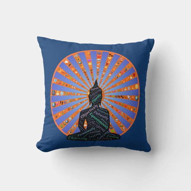 Mooie Meditation Disk met Buddha Silhouette Kussen (Voorkant)