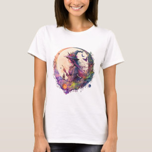 Mooie Mediterende Heks Witte Halloween T-shirt