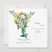 Mooie mediterrane Baby shower van Floral Kaart (Voorkant)