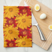 Mooie Medley van de Rode Gele Gele Vloeren Theedoek (Quarter Fold)