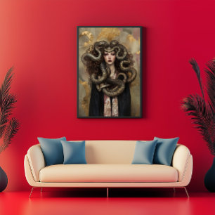 Mooie Medusa - Grieks Art Nouveau Portret 02 Poster