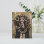 Mooie Medusa - Griekse Art Nouveau Portret 02 Briefkaart (Staand voorkant)