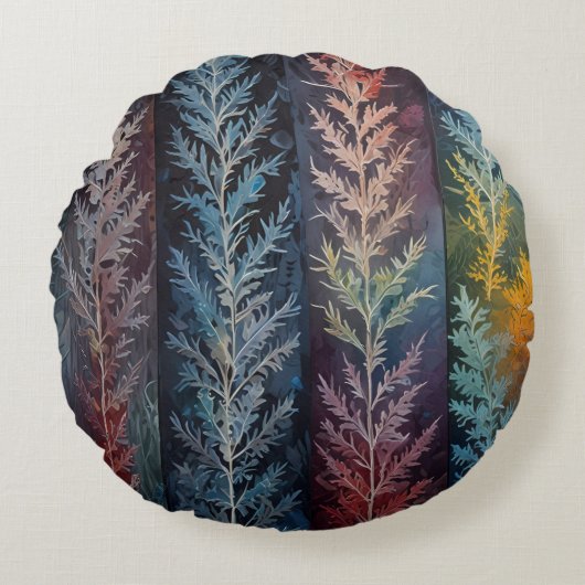 Mooie meerkleurige ijskristal gevederd rond kussen (Voorkant)