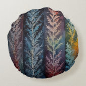 Mooie meerkleurige ijskristal gevederd rond kussen (Achterkant)