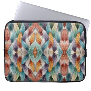 Mooie meerkleurige ijskristallen veren laptop sleeve