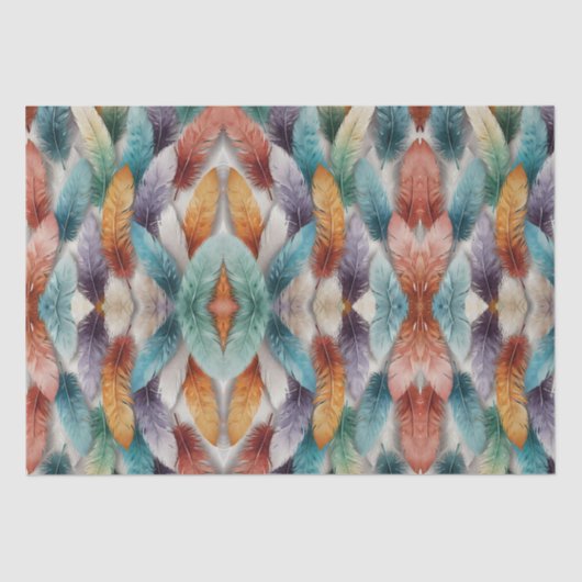 Mooie meerkleurige ijskristallen veren tissuepapier (Voorkant)