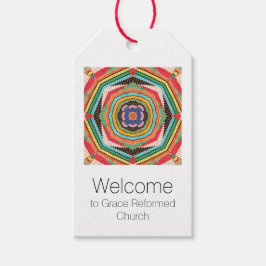 Mooie meerkleurige Kente Kaleidoscope Cadeaulabel