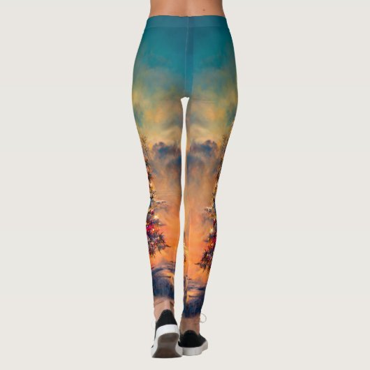 Mooie meerkleurige kerstboomLeggings Leggings (Achterkant)