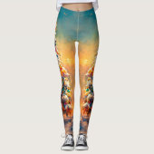 Mooie meerkleurige kerstboomLeggings Leggings (Voorkant)
