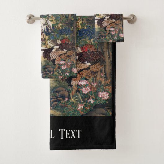 Mooie, meerkleurige roest en hoen bad handdoek (Insitu)