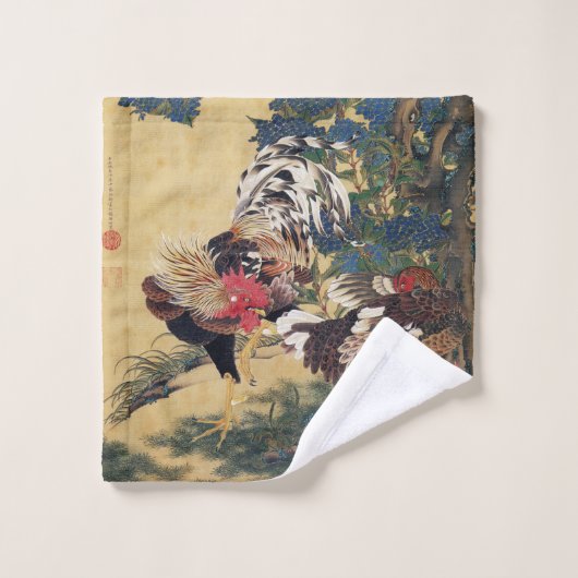 Mooie, meerkleurige roest en hoen bad handdoek (Wasdoekje)