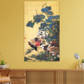 Mooie, meerkleurige roest en hoen canvas afdruk (Insitu (Woonkamer))