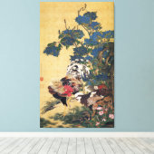 Mooie, meerkleurige roest en hoen canvas afdruk (Insitu (Houten vloer))