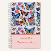 Mooie Meerkleurige Vlinders Kinderen School Notitieboek (Voorkant)