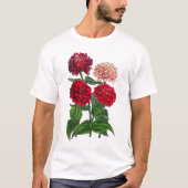 Mooie, meerkleurige Zinnias Gardener's T-Shirt (Voorkant)