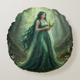 Mooie mei Emerald Fairy Rond Kussen