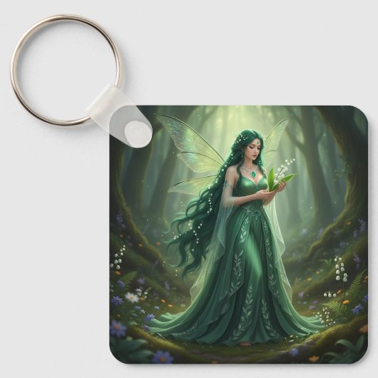 Mooie mei Emerald Fairy Sleutelhanger (Voorkant)