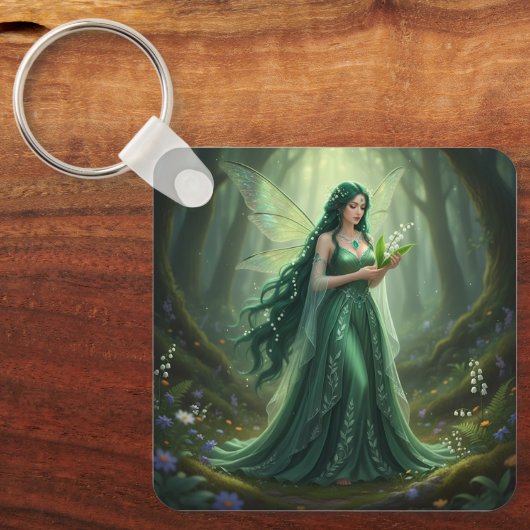 Mooie mei Emerald Fairy Sleutelhanger (Voorkant)