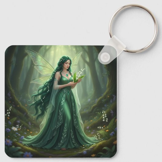 Mooie mei Emerald Fairy Sleutelhanger (Achterkant)