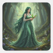 Mooie mei Emerald Fairy Vierkante Sticker (Voorkant)