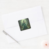 Mooie mei Emerald Fairy Vierkante Sticker (Envelop)