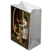 Mooie meid die haar Dog-cadeautas leest Medium Cadeauzakje (Achterkant Gekanteld)