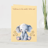 Mooie meid gefeliciteerd olifant perzik kaart (Achterkant)