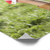 Mooie meid in Amerikaanse vlag Poster (Hoek)