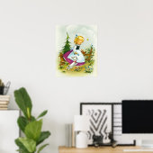 Mooie meid met hond poster (Thuiskantoor)