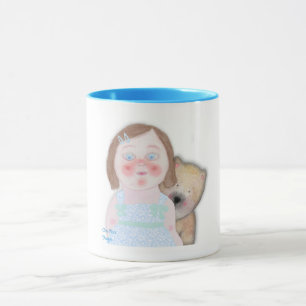 Mooie meid met knuffel beer Mok van ORDesigns.