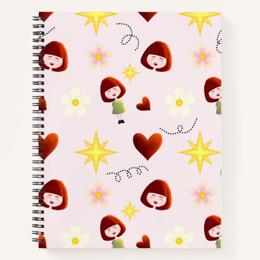 Mooie Meisje Bloem Notebook Notitieboek (Voorkant)
