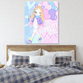 Mooie Meisje Canvas Afdruk (Insitu (Slaapkamer))