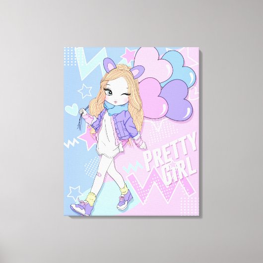 Mooie Meisje Canvas Afdruk (Voorkant)