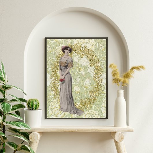 Mooie Meisje en Bloemen Decoupage Tissue Paper Tissuepapier